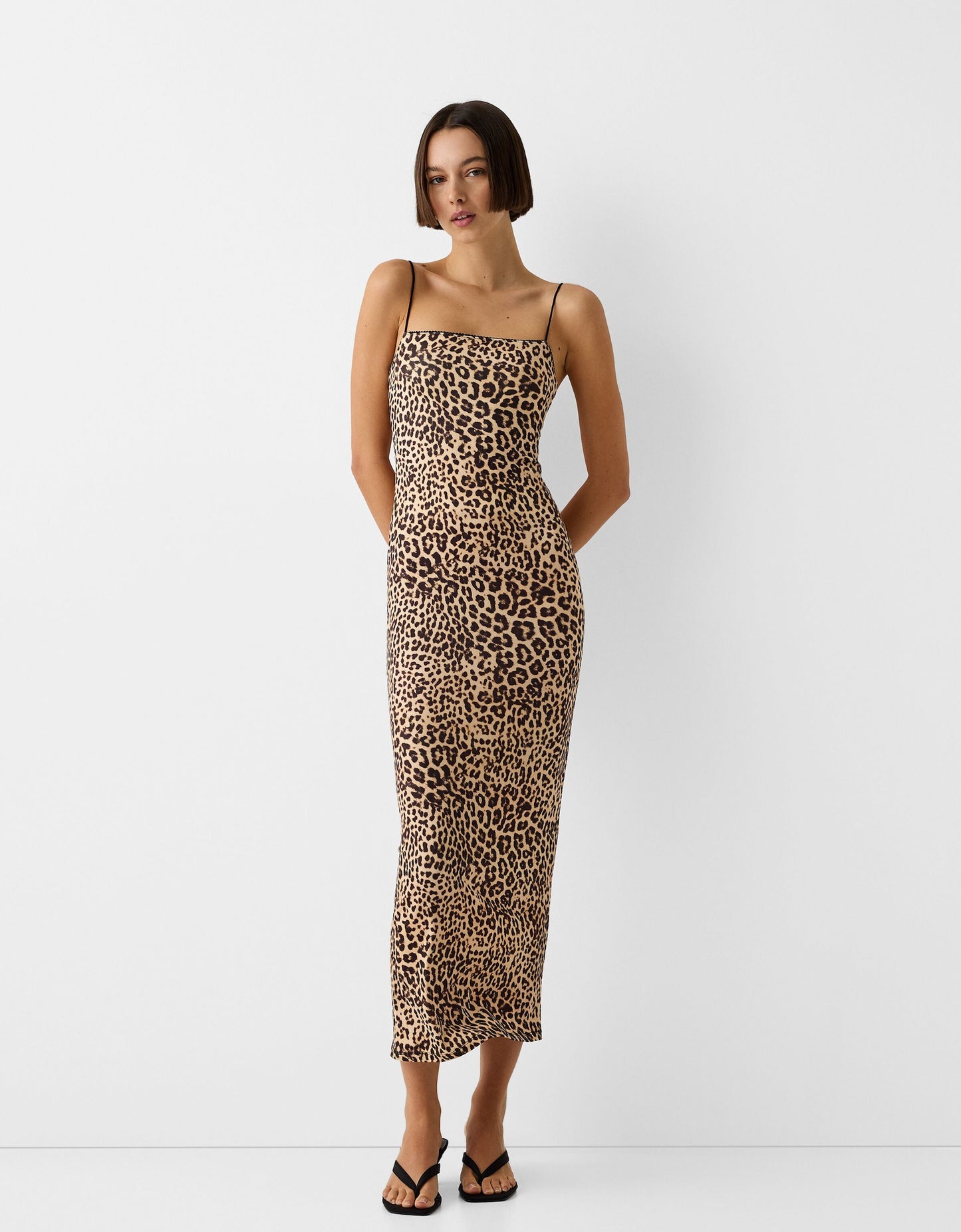 Leopard print midi dress