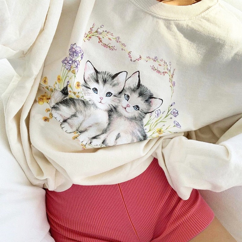 Lovely Kittens Oversize Sweater