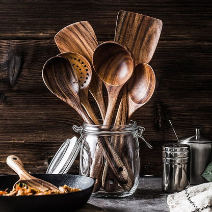 Exquisite Teak Wood Tableware Set