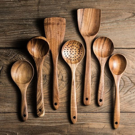 Exquisite Teak Wood Tableware Set