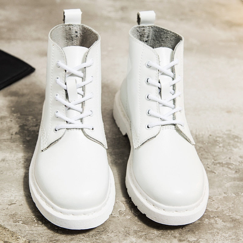 Essential White Combat Boots