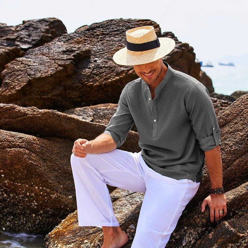 Charleston Premium Henley Shirt - Fall Men's Fashion