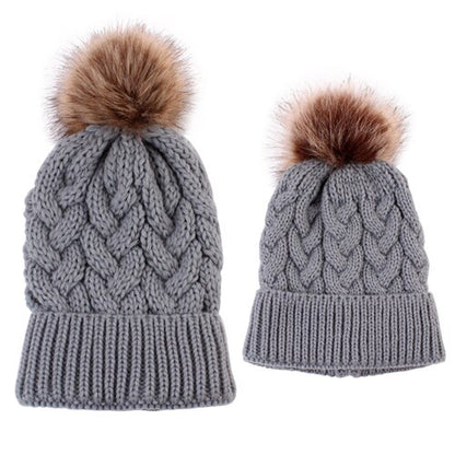 Mother & Daughter Warm Knitted Hat