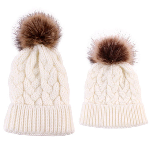 Mother & Daughter Warm Knitted Hat