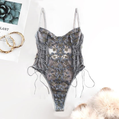 Teddy Embroidered Lace Bodysuit